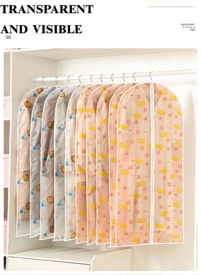 Hihonor Set of 10 Pink Garment Bags Clothes Covers Protecting Dusts, Lightweight Dust-Proof Clothing Cover Bag, Dust-Proof Clothing Cover, Dress Bag with Full Zipper, Used for Closet Storage and Travel（60*100cm*5pcs+60*120cm*5pcs） - Image 2