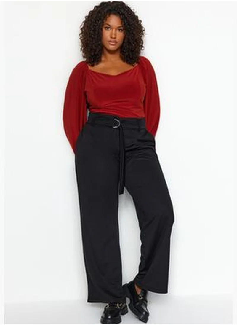 trendyol Black Belt Detailed Trousers