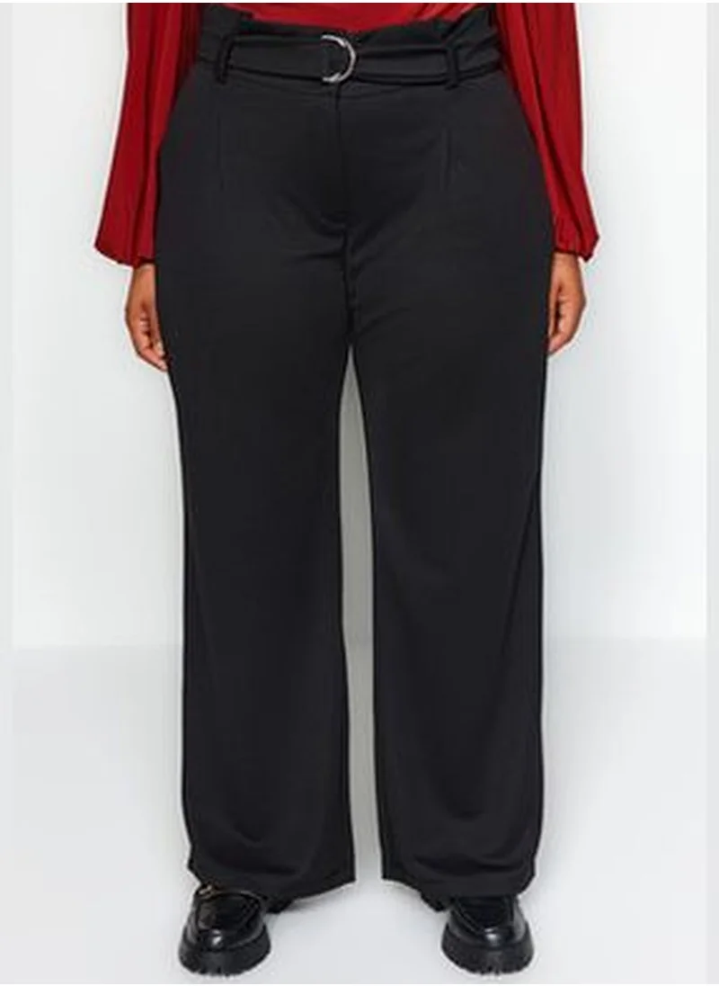 trendyol Black Belt Detailed Trousers