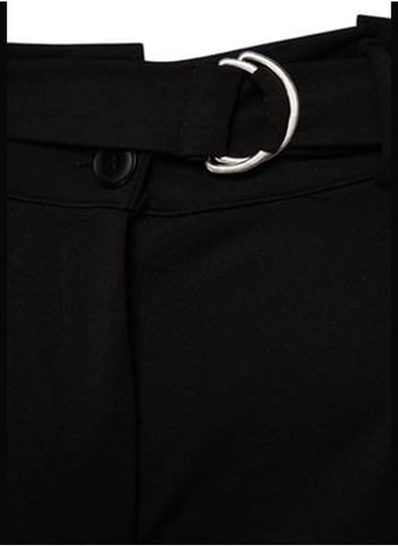 trendyol Black Belt Detailed Trousers