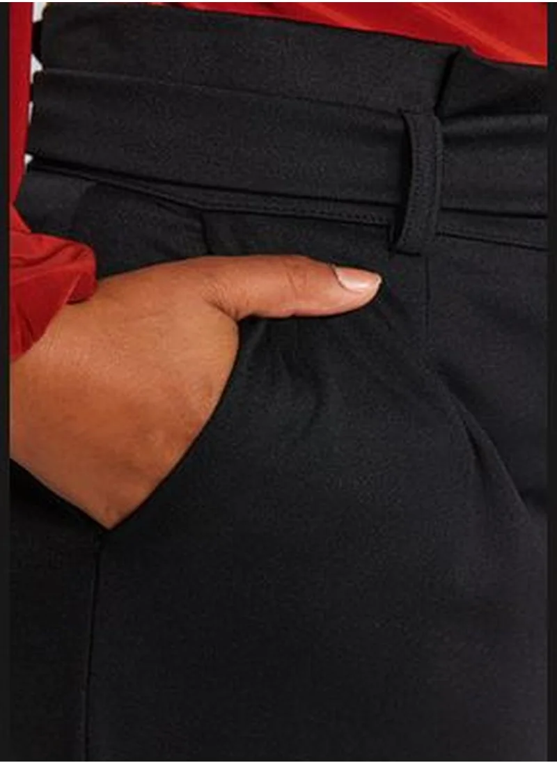 trendyol Black Belt Detailed Trousers