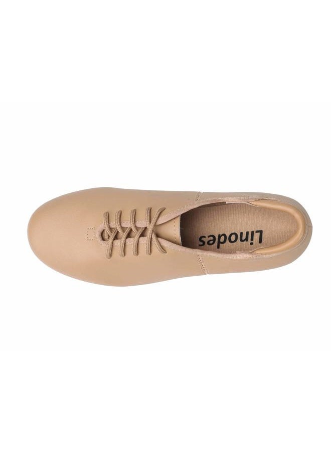 Linodes PU Leather Lace Up Tap Shoe Dance Shoes for Women and Men's Dance Shoes, Brown, 5.5 Women/4.5 Men - Image 5