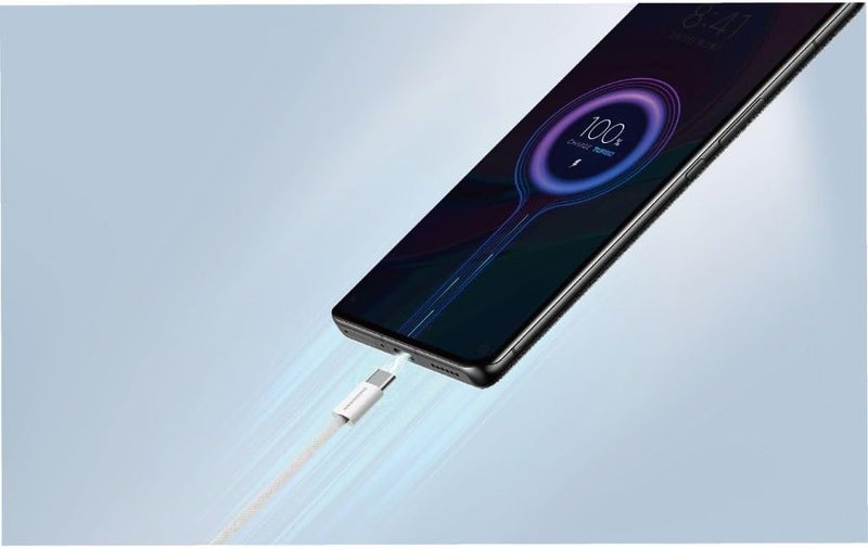 RIVERSONG 60W Type-C to Type-C Charging Cable (1 Meter), PVC+High Density Braided Wire, Charge & Sync, 3A Fast Charging, Wide Compatibility, Lotus 10, Light Gray - Image 2