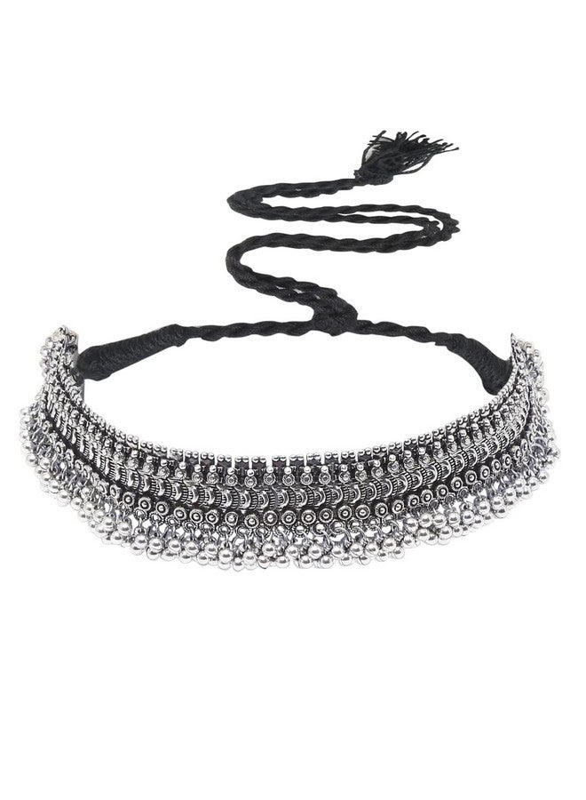 YouBella Jewellery Set for Women Oxidised Silver Tradtional Necklace Jewellery Set with Earrings , Rings and Nose Clip for Girls and Women (YBNK_50346) - Image 4