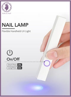 KHAJUL Wireless Handheld UV Light for Gel Nails, Mini Nail Dryer, Portable Gel Polish Curing Lamp, Perfect Gift for Girls  - Image 1