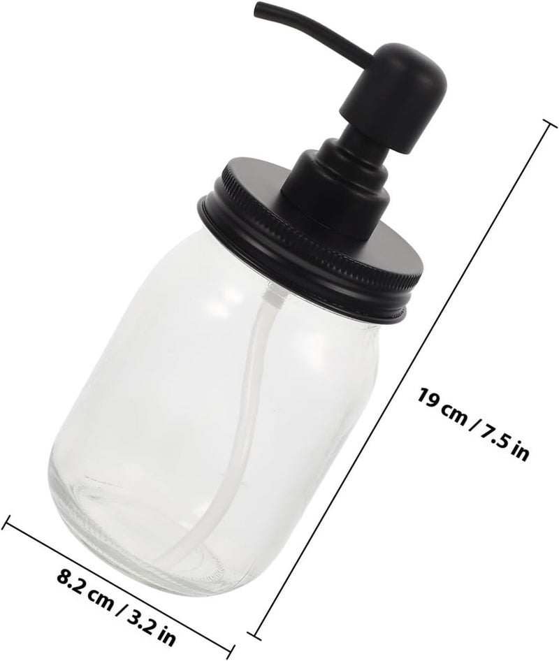 IMIKEYA 2pcs 500ml Mason Jar Jam Dispenser Bottles with Lid, Press-style Honey Syrup Container, Portable Food Storage Canisters for Kitchen and Home Use - Image 2