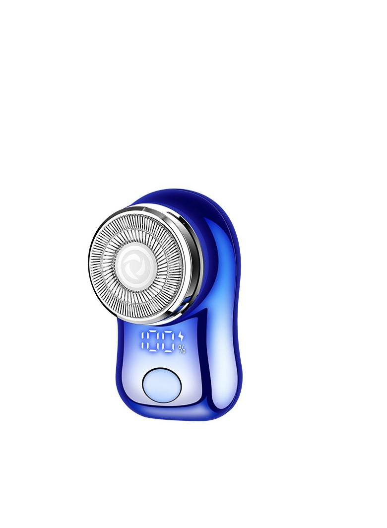 ماكينة حلاقة كهربائية صغيرة قابلة لإعادة الشحن للرجال، كبسولة كهربائية فعالة، نوع الجيب، محمولة للاستخدام الخارجي، شفرة مزدوجة الحلقة، شبكة ذكية، شاشة رقمية، رأس شفرة قابل للفصل، تنظيف سهل، شحن عالي السرعة من النوع C، ركوب خالٍ من القلق FH060-3 (أزرق) - Image 1