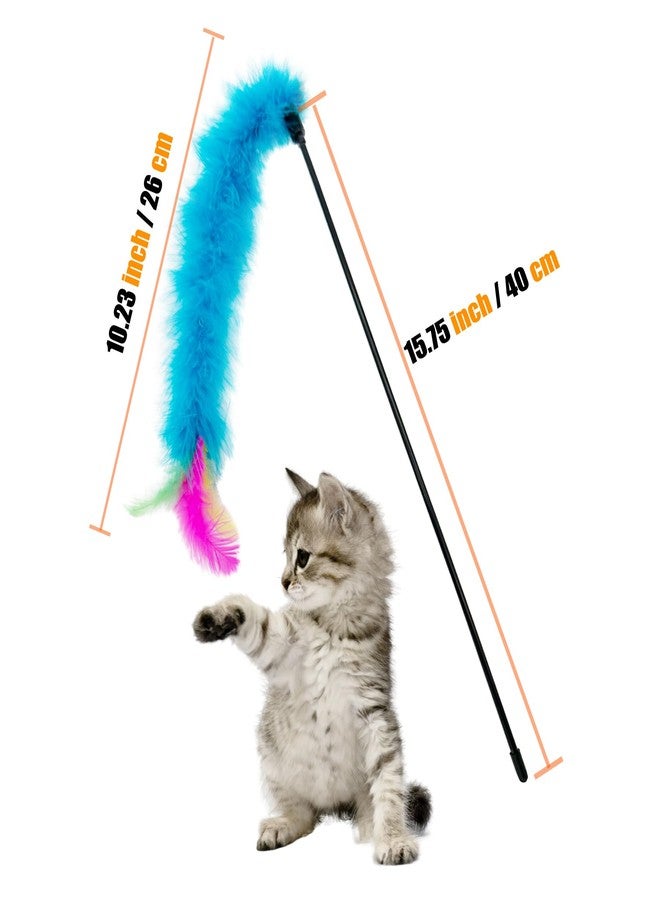 CATENEED Cat Wand Feather Toys, 6 Pieces Interactive Cat Feathers Teaser Toy for Indoor Cats Play - Image 3