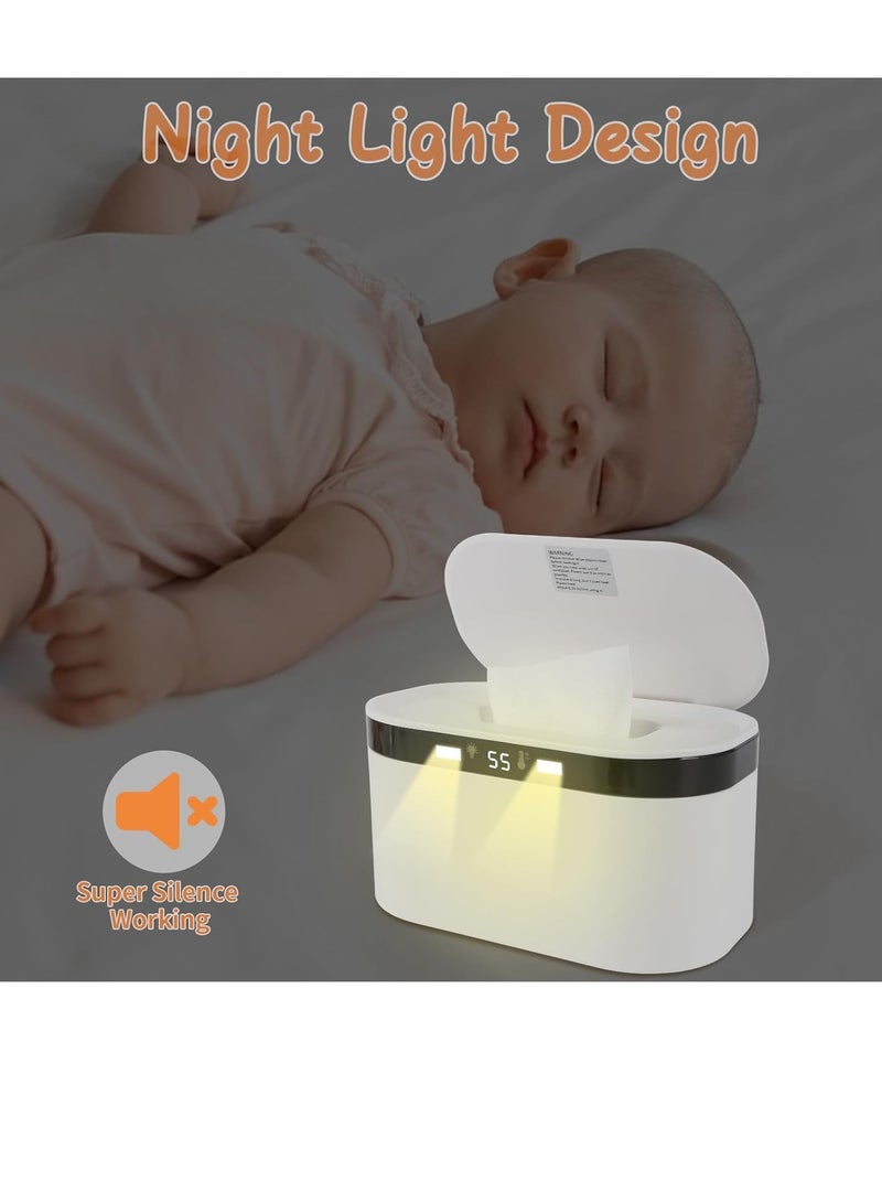 Gonice Baby Wipe Warmer, Wet Wipe Warmer 5 Modes of Temperature Heating Control Dual Heat for Baby's Comfort Large Capacity Wipes Dispenser Diaper Wipe Warmer with Night Light - Image 3