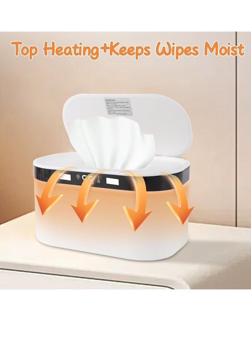 Gonice Baby Wipe Warmer, Wet Wipe Warmer 5 Modes of Temperature Heating Control Dual Heat for Baby's Comfort Large Capacity Wipes Dispenser Diaper Wipe Warmer with Night Light - Image 2