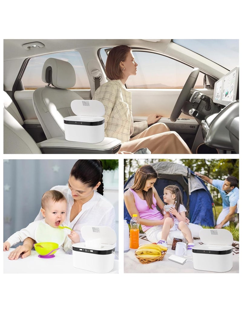 Gonice Baby Wipe Warmer, Wet Wipe Warmer 5 Modes of Temperature Heating Control Dual Heat for Baby's Comfort Large Capacity Wipes Dispenser Diaper Wipe Warmer with Night Light - Image 5