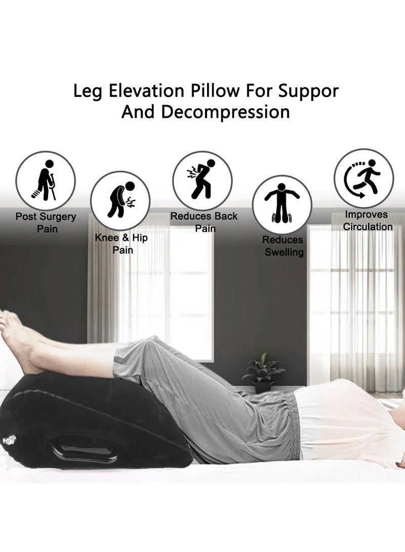 Leg Positioner Pillow Portable Inflatable Pillow For Travel Camping Sleeping Foot Pillow Elevation Leg Pillows PVC Wedge Pillow Knee Cushion - Image 2