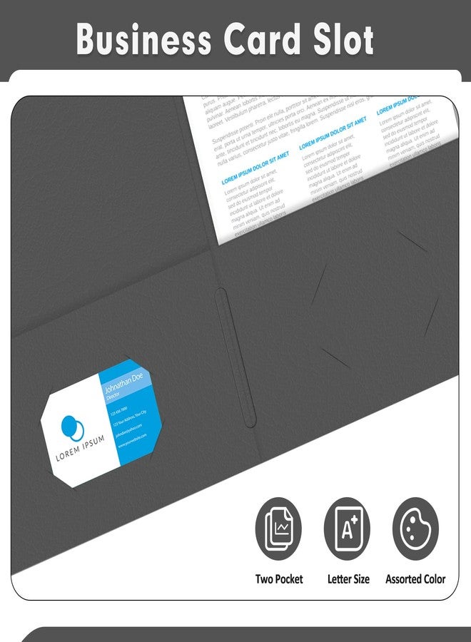PANDRI Two Pocket Folders, PANDRI 50 Pack 2 Pocket Folders, Letter Size Paper File Folder for School Office Home Business, Black - Image 5