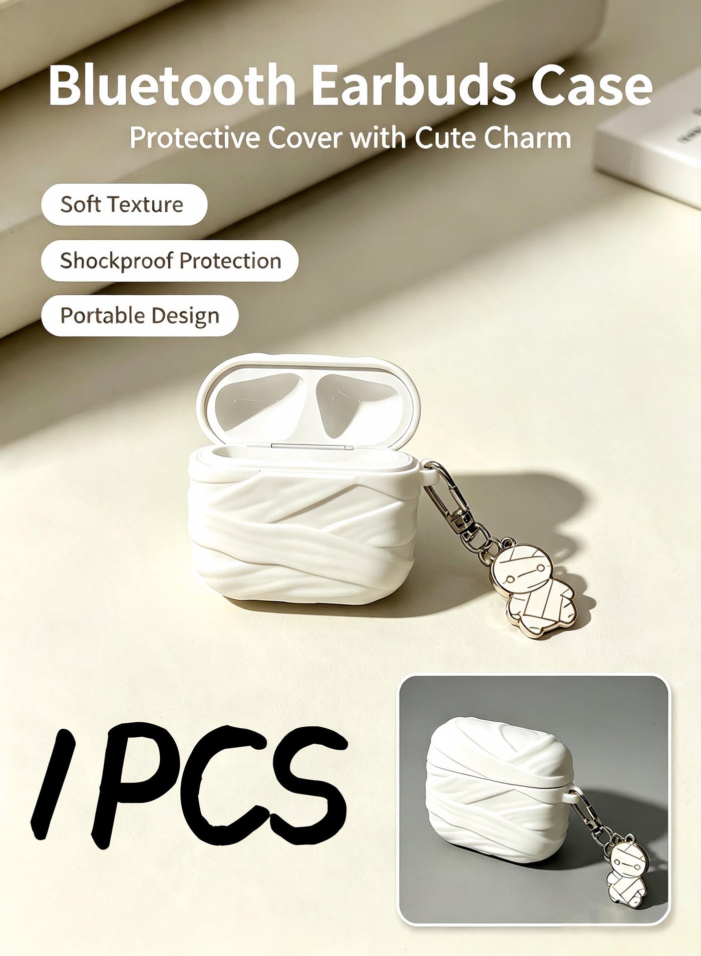 Creative Solid Color Fun Bandage Design Skin Sticker Compatible With Apple AirPods Pro 3 Wireless Earbuds Silicone Protective Case Cover