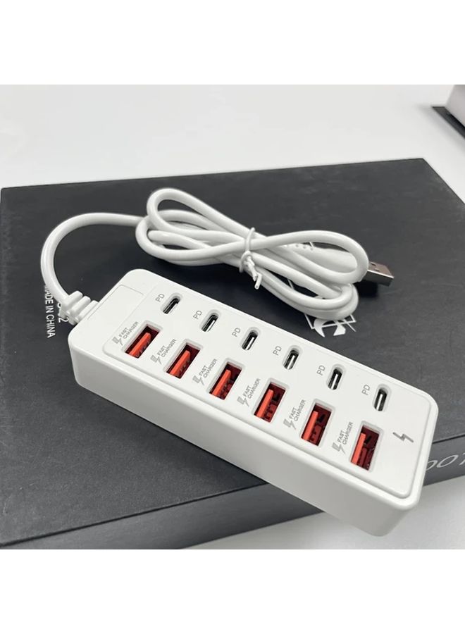 66W Fast Charging Station 12 Port USB Power Adapter 6 USB A and 6 PD Ports Smart Charging Dock Multi Device Charger for Home Office Smartphones Tablets Laptops Smart Devices - Image 3