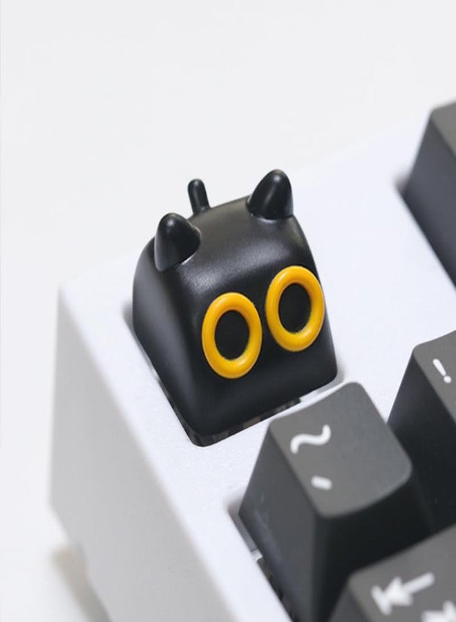 ULTRAEQUIP Artisan Keycaps - Resin Keycaps 1U ESC Custom Handmade Keycap Replacement for Mechanical Keyboard (Black Cat 1 Key) - Image 1