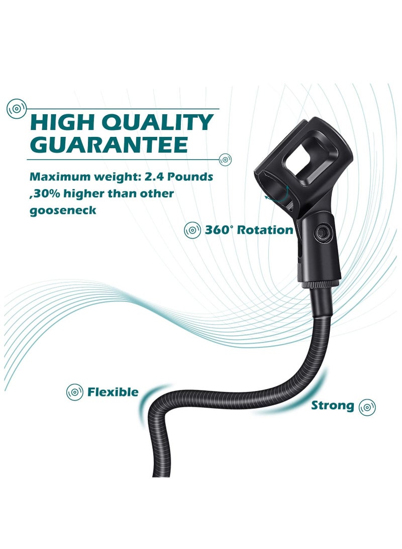 Microphone Arm, Flexible Desk Mic Stand, 360° Adjustable Stand W/ 3/8 to 5/8 Adapter, Clip Holder, Upgraded Table Clamp 2 Pcs - Image 4