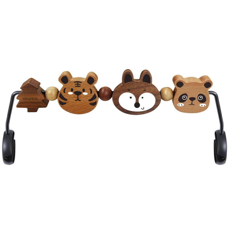 iGRATENS Baby Bjorn Bouncer Toy Bar Toy Bar for Baby Bouncer Soft Bliss Easy to Attach and Remove 360Rotating Natural Wooden Toys Exciting Design for Curious Babies Safari Animals - Image 2