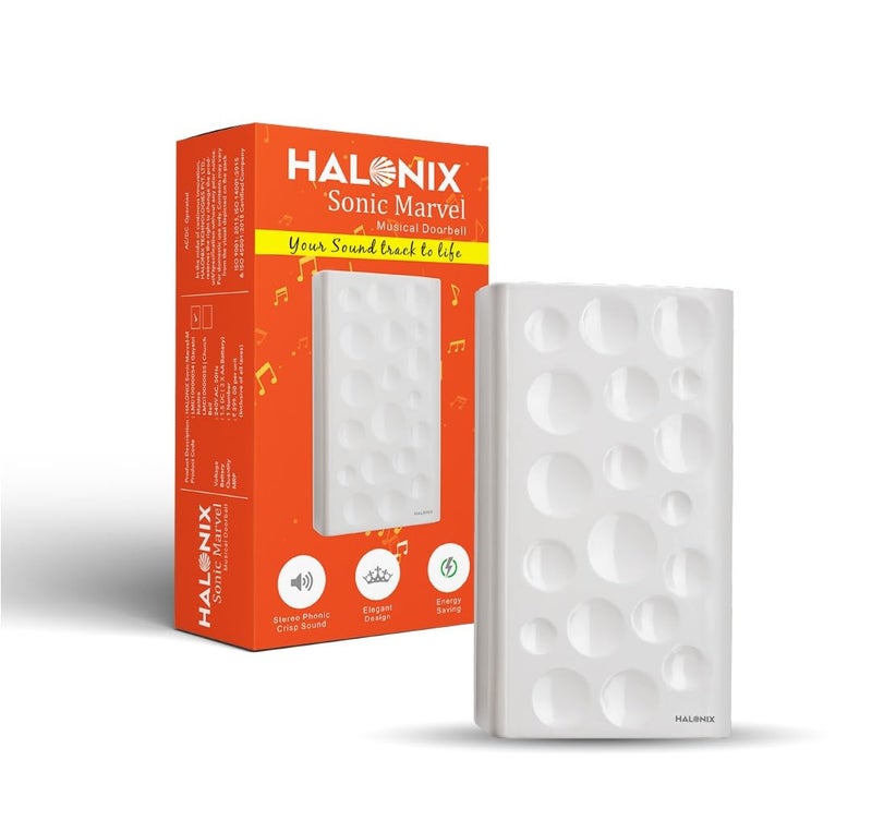 Halonix Sonic Marvel Gayatri Mantra Door Bell for Home | Musical Bell for Home | Ding Dong Bell for Home | Mantra Door Bell | Battery Door Bell | Pack 1 - Image 1