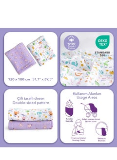 Milk&Moo Milk&Moo Friends Baby Swaddle Blanket, Oeko Tex Certified 100%Cotton, Muslin Swaddle Blankets, Ultra Soft, Breathable, Lightweight, Set of 2 Muslin Blanket for Boys and Girls  - Image 4