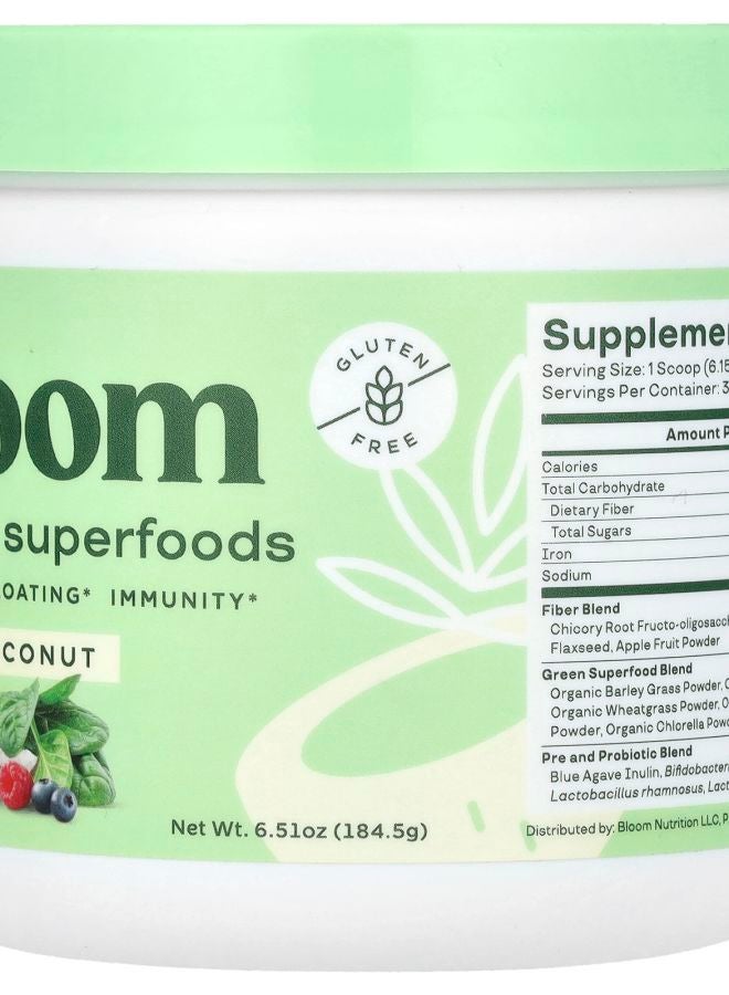 BLOOM Greens & Superfoods Coconut 6.51 oz (184.5 g) - Image 2