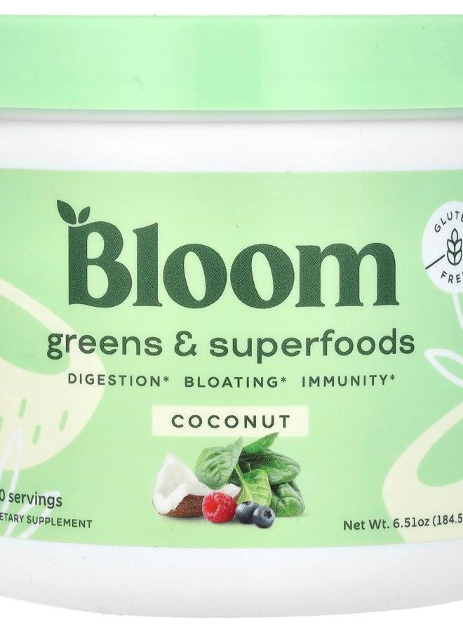 BLOOM Greens & Superfoods Coconut 6.51 oz (184.5 g) - Image 1