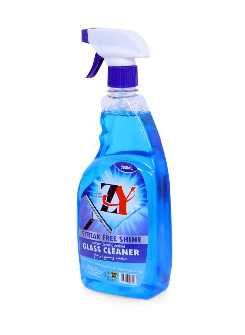 ZY Glass Cleaner Spray 750ml | Multi-Surface Window & Mirror Cleaner | Removes Dirt, Grease & Fingerprints - Image 2