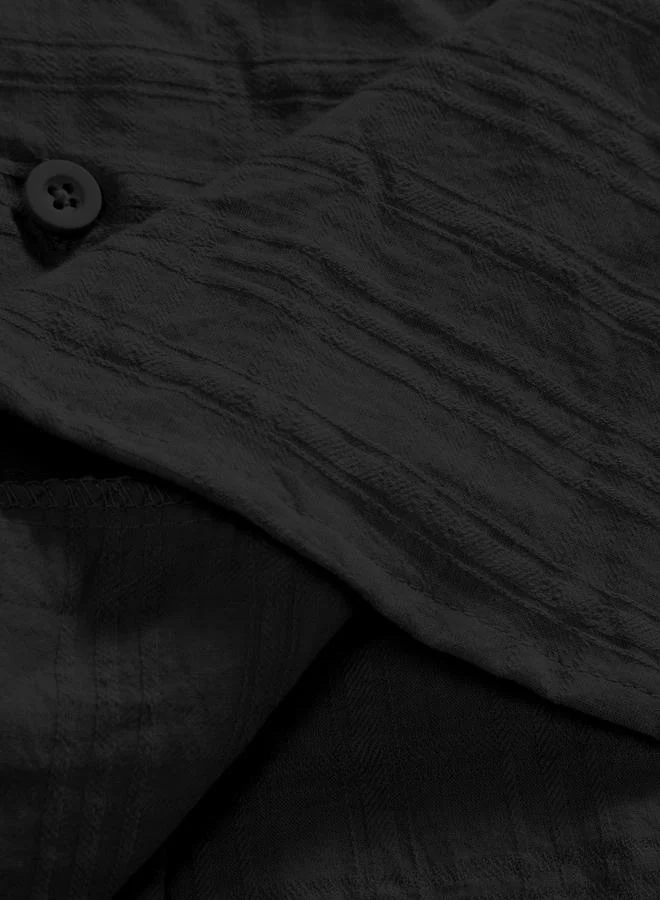 Styli Styli Texture Short Sleeve Buttoned Shirt