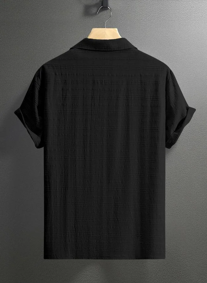 Styli Styli Texture Short Sleeve Buttoned Shirt