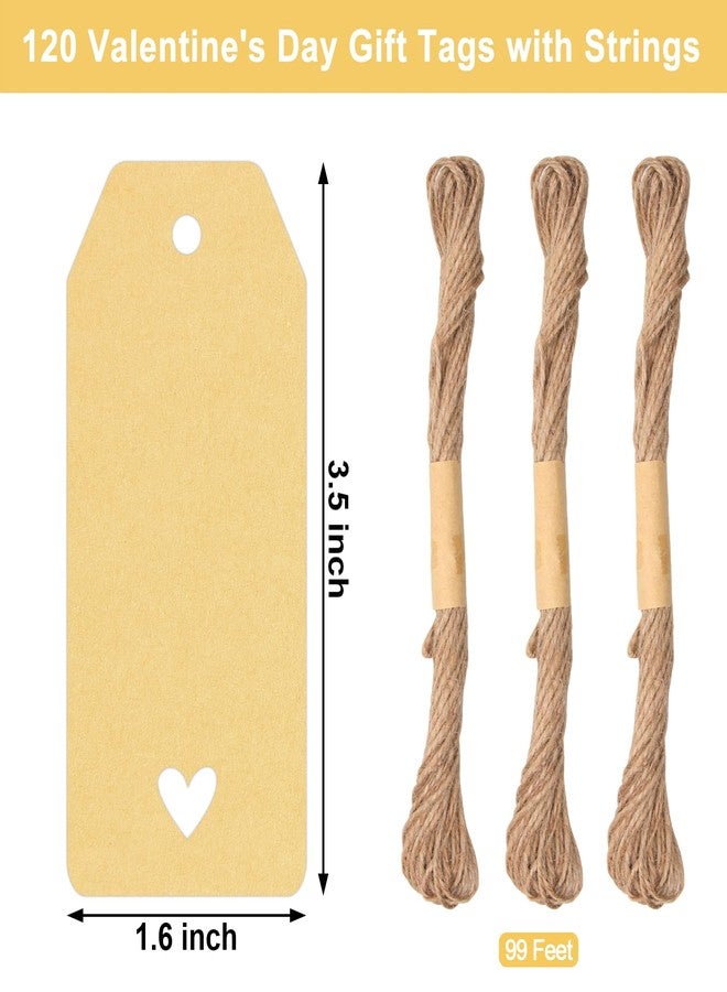 AUGTHEEP 120 PCS Kraft Paper Gift Tags with 99Ft Natural Jute Twine for Present and DIY Art Crafts Holiday Birthday Gifts Wedding Favors - Image 2