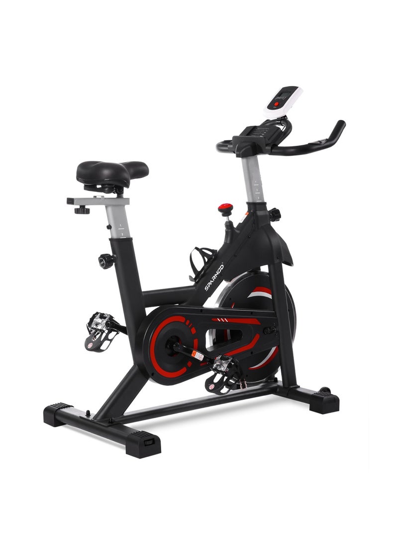 Sparnod Fitness SSB-11 Spin Bike with 13 kg Heavy-duty Flywheel, LED Display, Pulse Sensor, Silent Belt Drive System, Adjustable Resistance, 4way Adjustable Cushioned Seat, 2way Adjustable Handlebars. - pzsku/Z33653D266914A26BD499Z/45/_/1717141123/280b3e56-a65a-42fb-814b-5475c0d1ba52