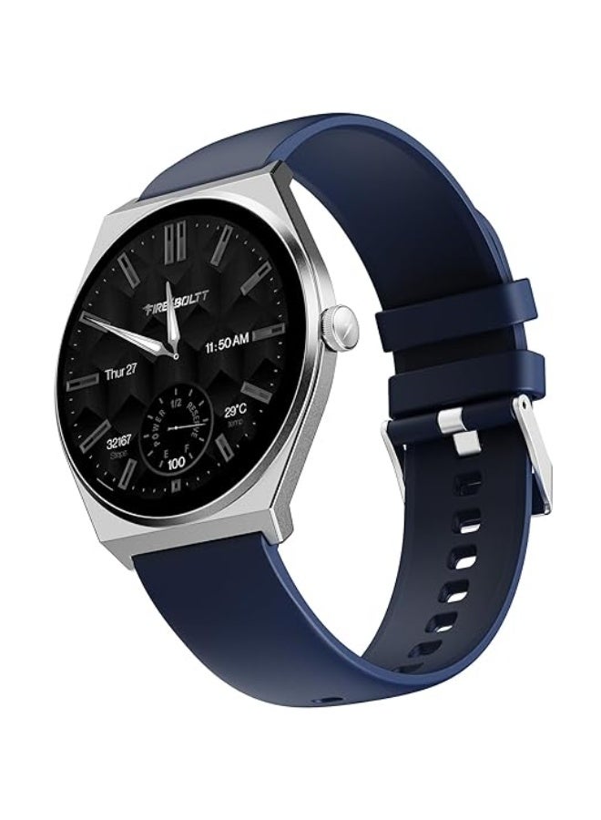 Fire-Boltt Legacy Nova Smartwatch 1.43” Slim Super AMOLED Display, 466x466 Pixel Always-On Display, Bluetooth Calling, Wireless Charging, Rotating Crown, Health Tracker for Men & Women Classic Blue - Image 1