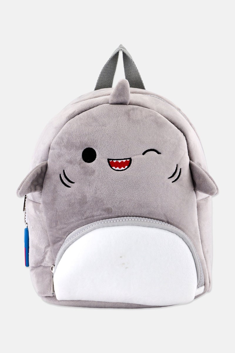 Squishmallows Gordon Plush Mini Backpack 25 H x 22 L x 11 W cm, Light Grey - Image 1