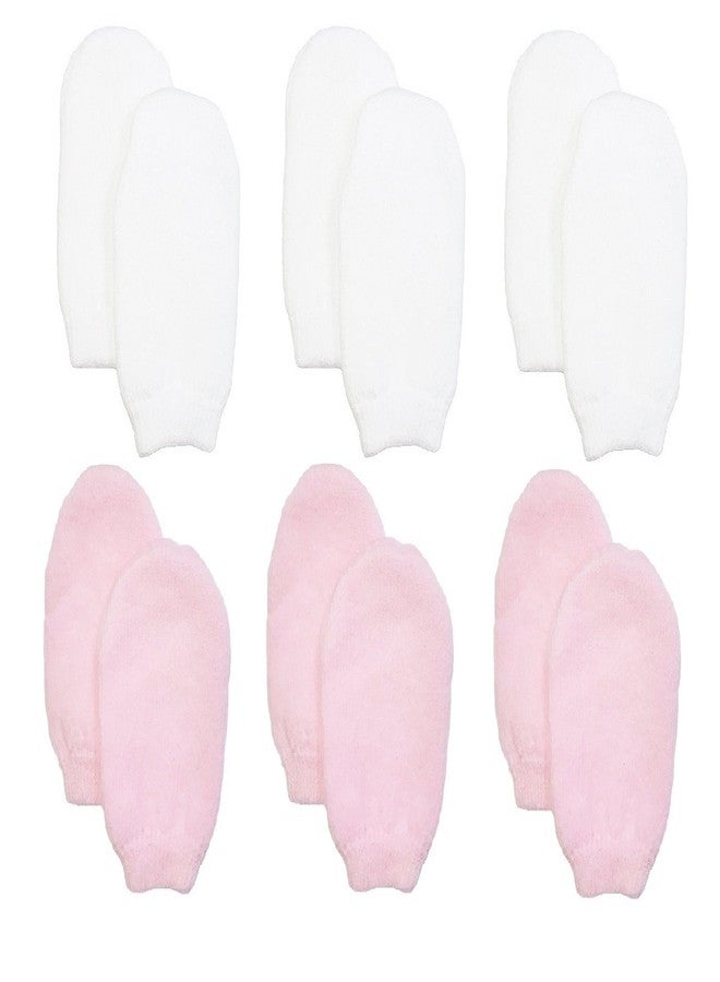 Nurses Choice Newborn Baby Girl No‑Scratch Mittens - Soft Cotton Stay‑On Infant Gloves - Hospital Trusted Protection for Delicate Skin - Newborn Essentials (6‑Pack, White & Pink) - Image 1