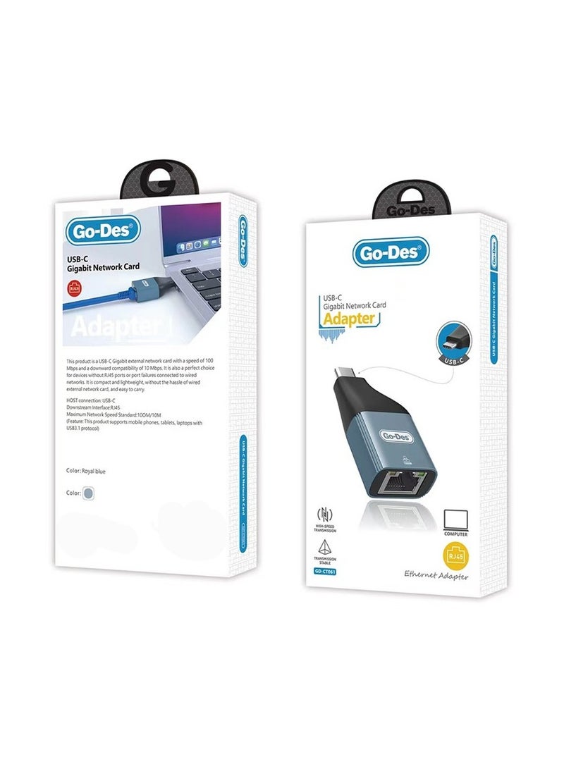 GO-DES Go Des GD-CT061 RJ45 to Type-C Ethernet Converter OTG - Image 2