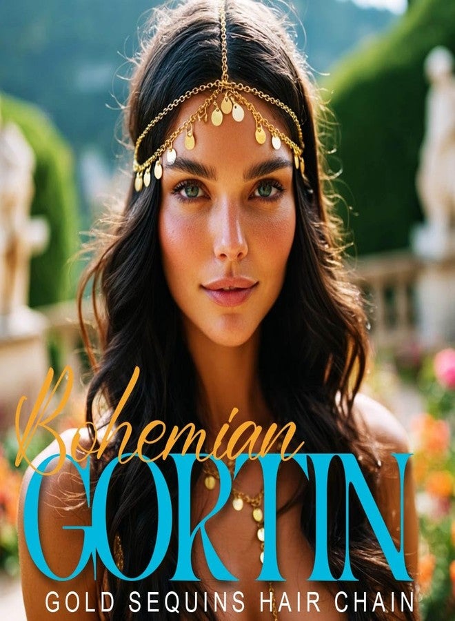Gortin Sequins Boho Head Chain Jewelry Wedding Gold Headpiece Bohemian Headbands Halloween Costume Hair Accessories for Women - Image 5