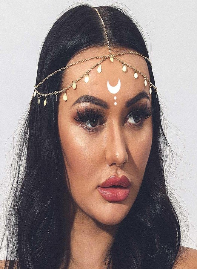 Gortin Sequins Boho Head Chain Jewelry Wedding Gold Headpiece Bohemian Headbands Halloween Costume Hair Accessories for Women - Image 3
