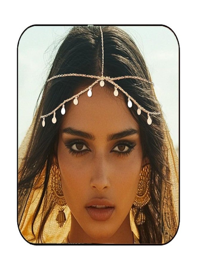 Gortin Sequins Boho Head Chain Jewelry Wedding Gold Headpiece Bohemian Headbands Halloween Costume Hair Accessories for Women - Image 1