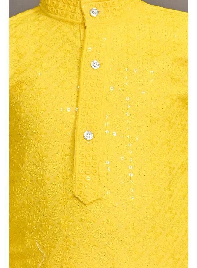 BT DEZINES Yellow Kurta Pyjama Set for Boys