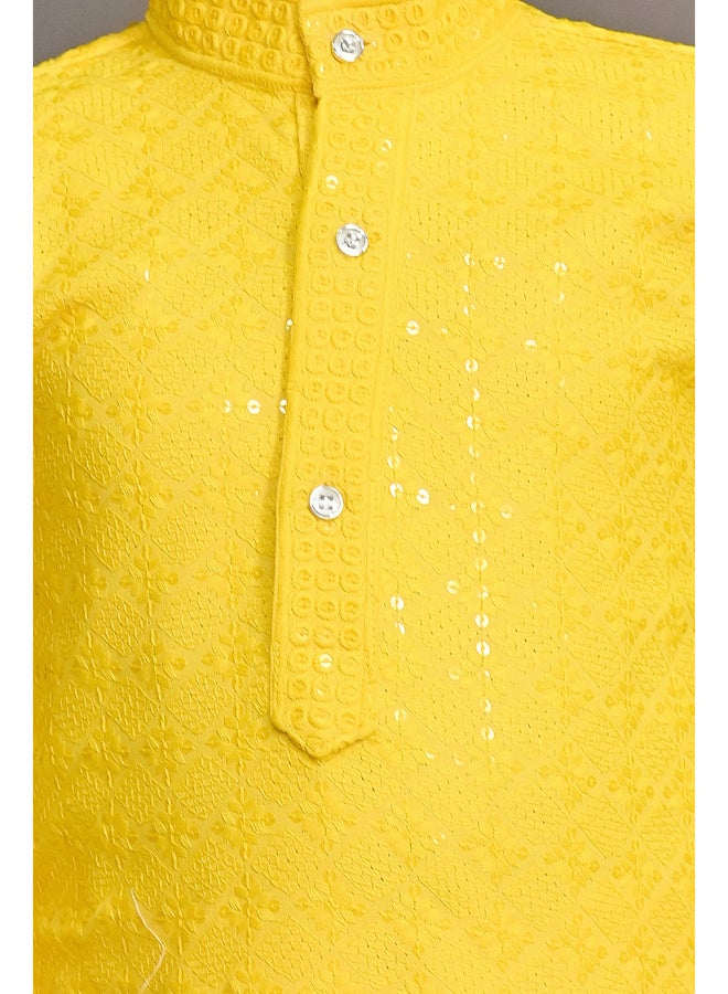 بي تي ديزايز طقم كورتا بيجاما أصفر للأولاد - Image 5