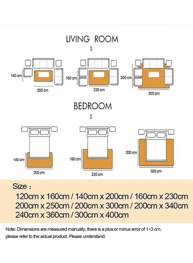 Optico Area Rug, Soft and Imitation Cashmere Rugs for Bedroom, Non Slip and Easy to Care Household Carpet, Nordic Style Soft Plush Geometric Rugs, Bedroom Decorative Mat, Hallway Mat Carpet for Living Room Bedroom Dining Room Office - Image 2