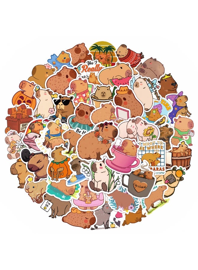 NIBEMINENT 50 Pcs Capybara Deco Kit Waterproof Stickers, High Definition Printing Bright Colors, Suitable for Laptop Skateboard Luggage Water Bottle Guitar DIY - Image 2