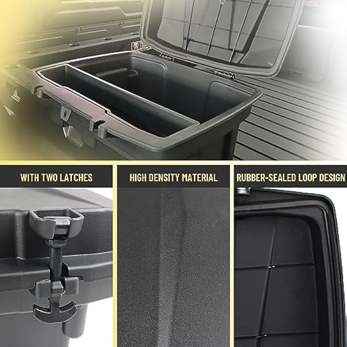 rayihni Rear Cargo Storage Box Compatible with 2009-2023 Polaris Ranger/Ranger XP 500 570 800 900 1000, Polaris General 1000 Accessiories Removable Waterproof Container Trunk Bed Box with Lid - Image 3