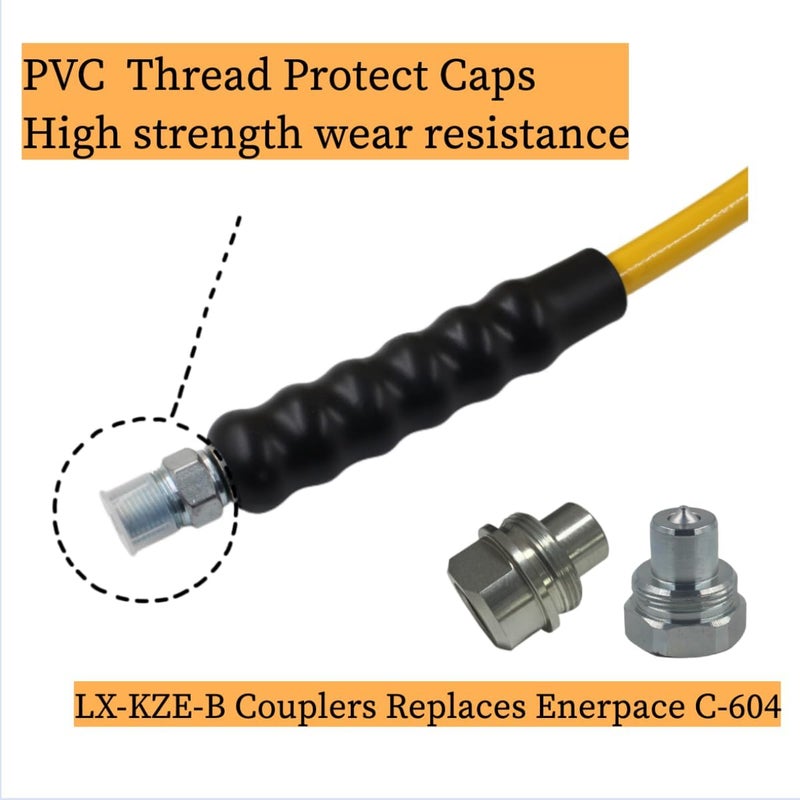 Undercarriage LX Hydraulics 10' High Pressure Hydraulic Hose Assembly - 10000 PSI, 3/8" NPT Thread - Image 4