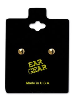 EAR GEAR 24K Gold Plated 2mm Bezel Traditional Ball Mini Earrings USA  - Image 1