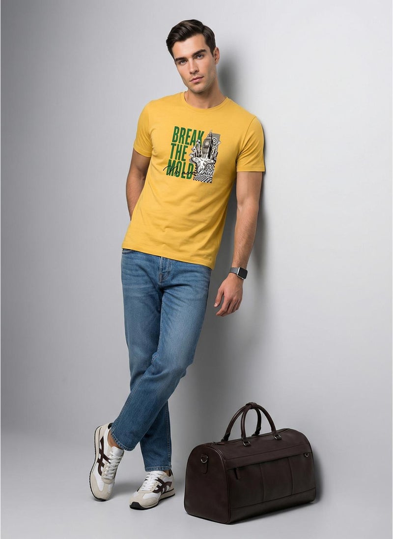 نوبيرو Nobero Regular Fit Printed T-shirt for Men - Image 3