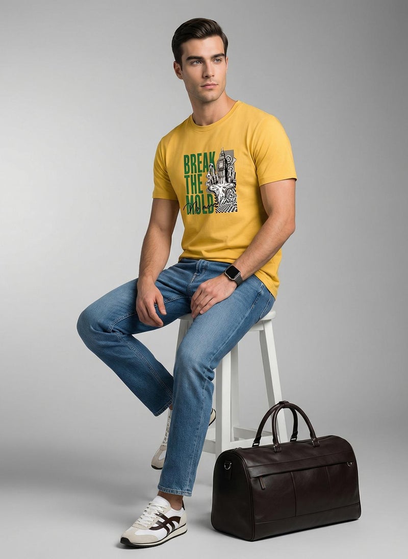 نوبيرو Nobero Regular Fit Printed T-shirt for Men - Image 2