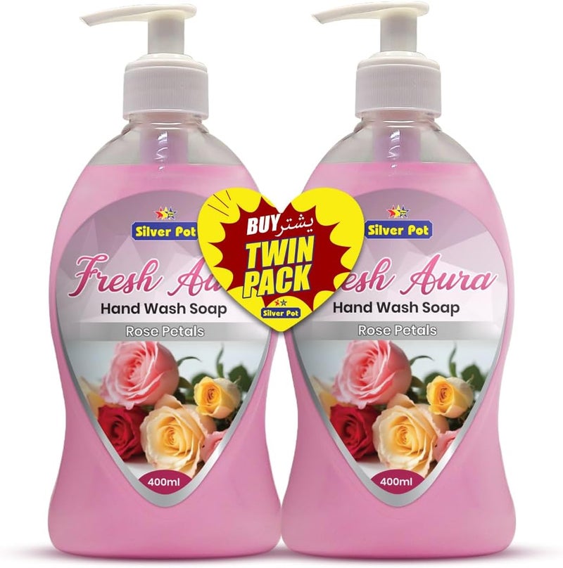 Silver Pot Rose Petal Hand Wash Twin Pack - Image 1