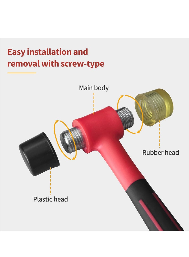 Small Rubber Mallet Hammer Tool, Double-Face Hammer, Small Rubber Mallet, Rubber Hammer for Vinyl Flooring, Tile, Crafts, Jewelry Making - Image 3