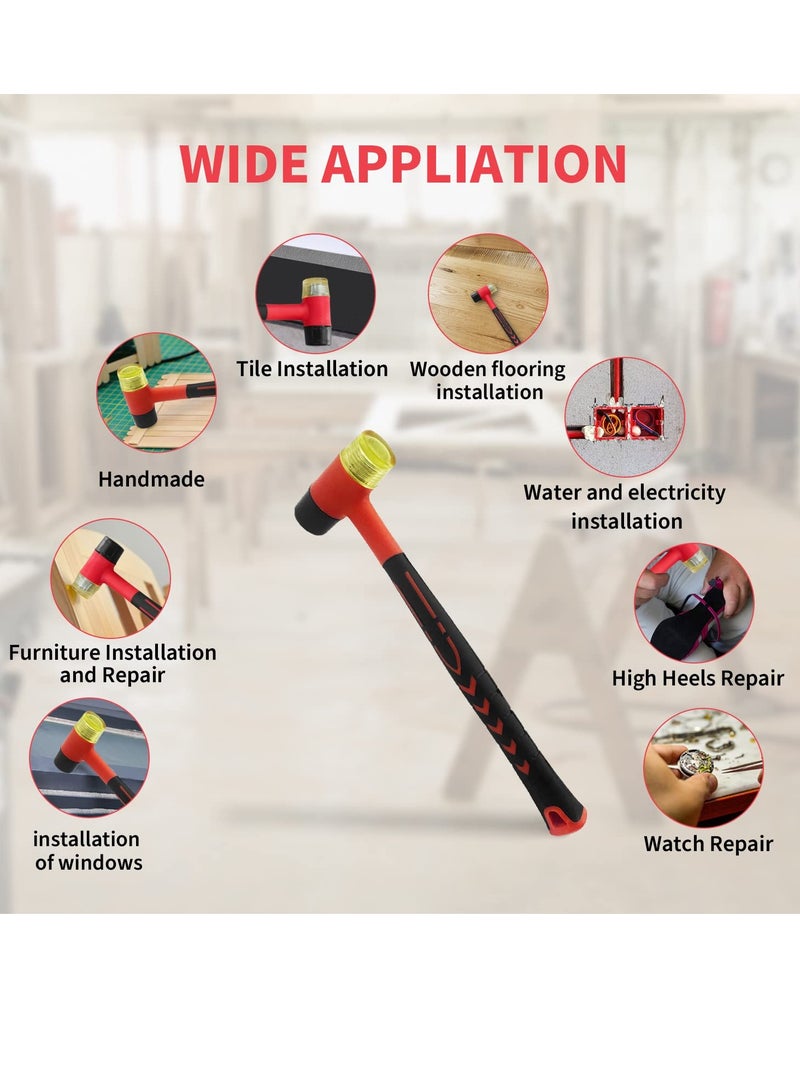 Small Rubber Mallet Hammer Tool, Double-Face Hammer, Small Rubber Mallet, Rubber Hammer for Vinyl Flooring, Tile, Crafts, Jewelry Making - Image 5